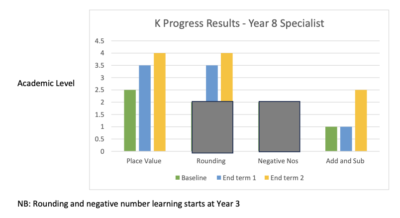 The School Consultancy Tutoring Programme Student K: Year 8 Specialist Provision case study